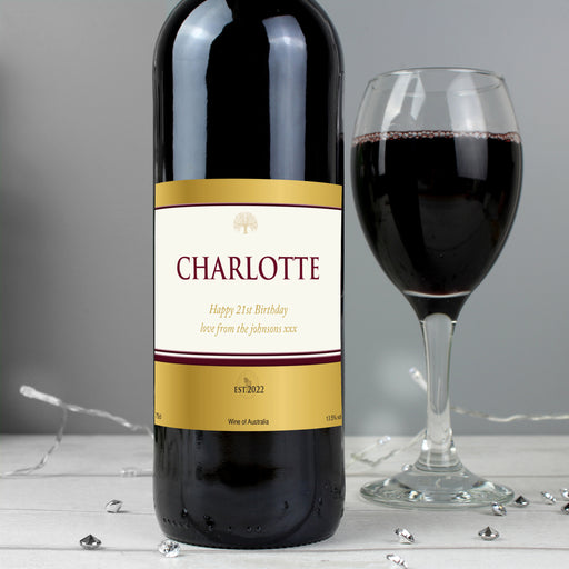 Personalised Gold Label Red Wine - The Gift Cabin UK