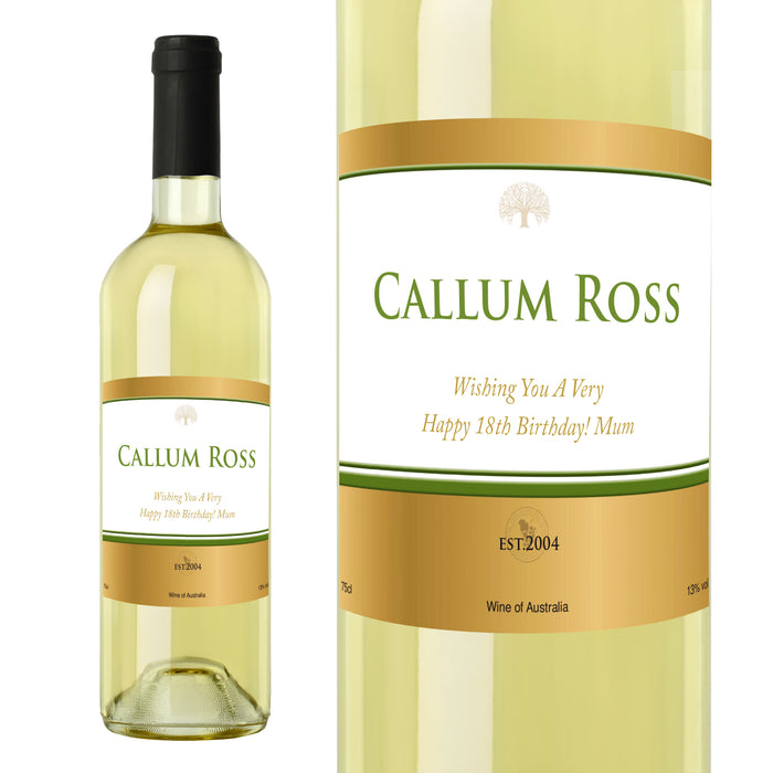 Personalised Gold Label White Wine