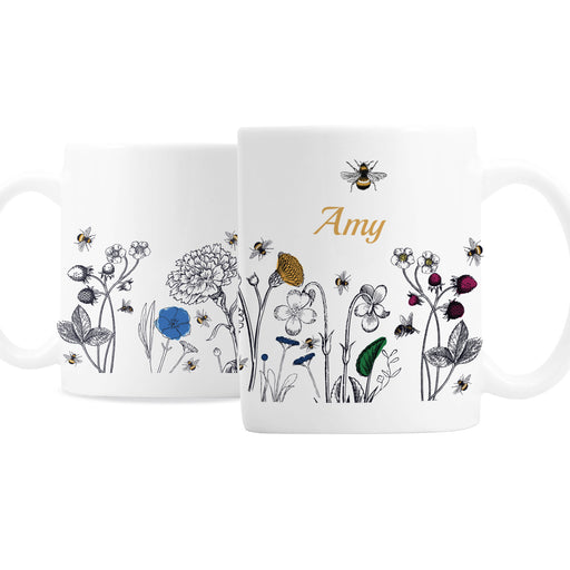 Personalised Wild Flowers Mug - The Gift Cabin UK