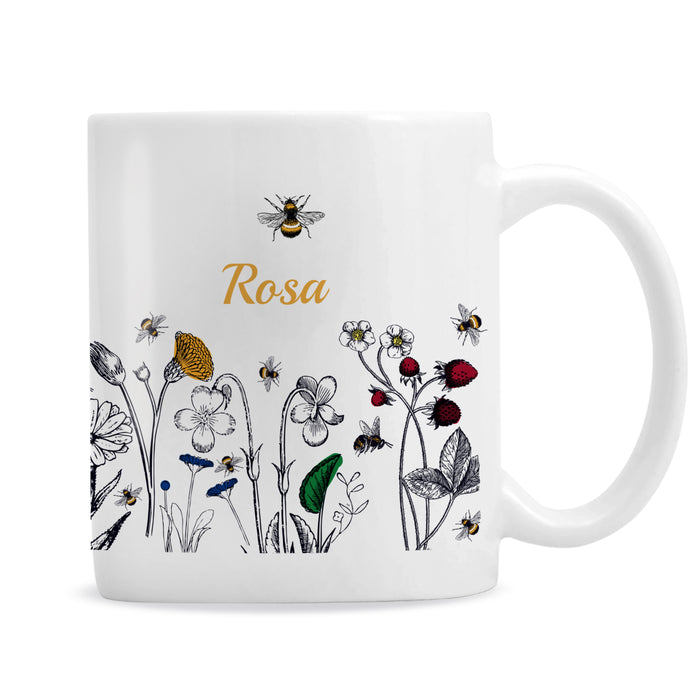 Personalised Wild Flowers Mug - The Gift Cabin UK