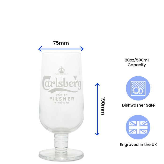 Engraved Carlsberg Chalice Pint Glass Image 6