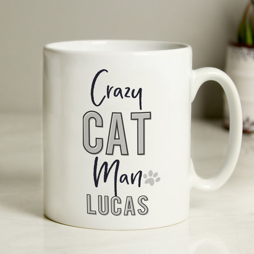 Personalised Crazy Cat Man Mug - The Gift Cabin UK