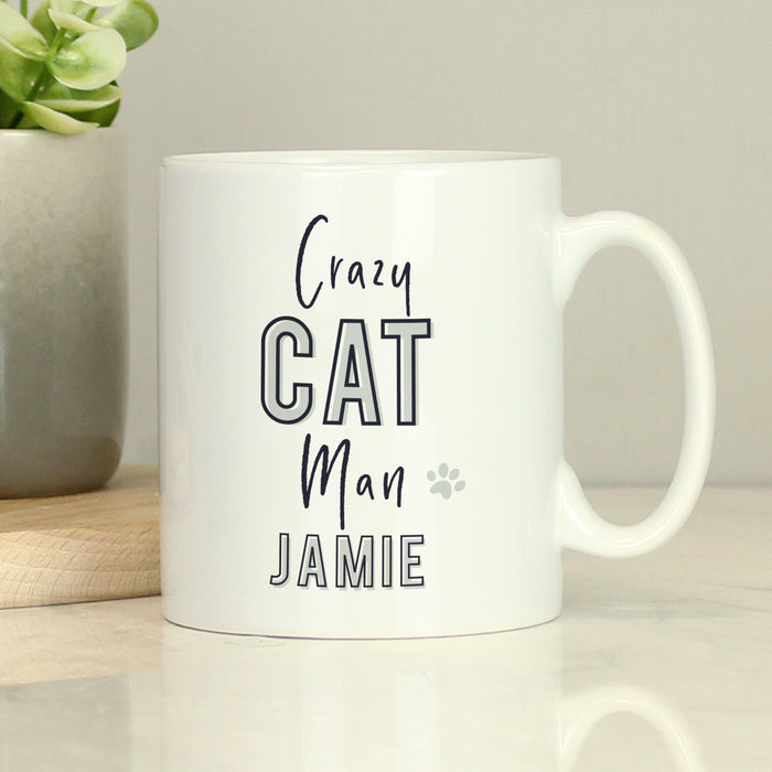 Personalised Crazy Cat Man Mug - The Gift Cabin UK