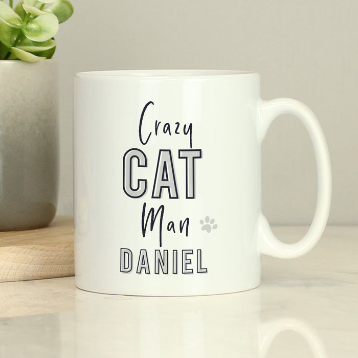 Personalised Crazy Cat Man Mug - The Gift Cabin UK