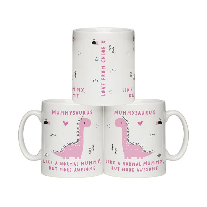 Personalised More Awesome Pink Dinosaur Mug - The Gift Cabin UK