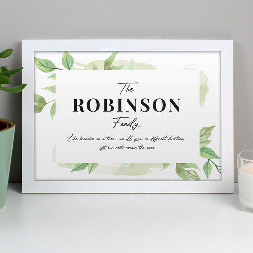 Personalised Family Tree White A4 Framed Print - The Gift Cabin UK