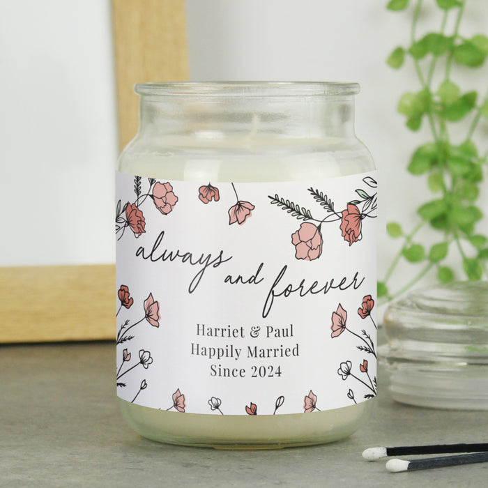 Personalised Always & Forever Large Scented Jar Candle