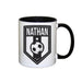 Personalised Football Badge Black Handled Mug - The Gift Cabin UK