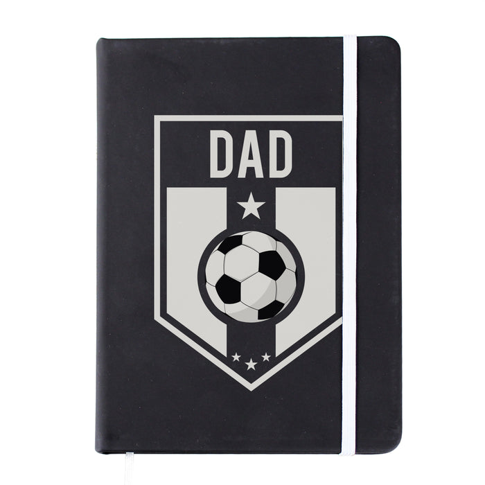 Personalised Football Badge Black Notebook