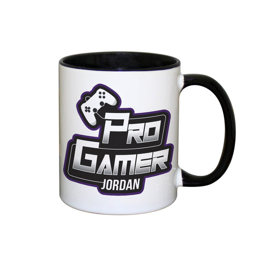 Personalised Pro Gamer Black Handled Mug - The Gift Cabin UK