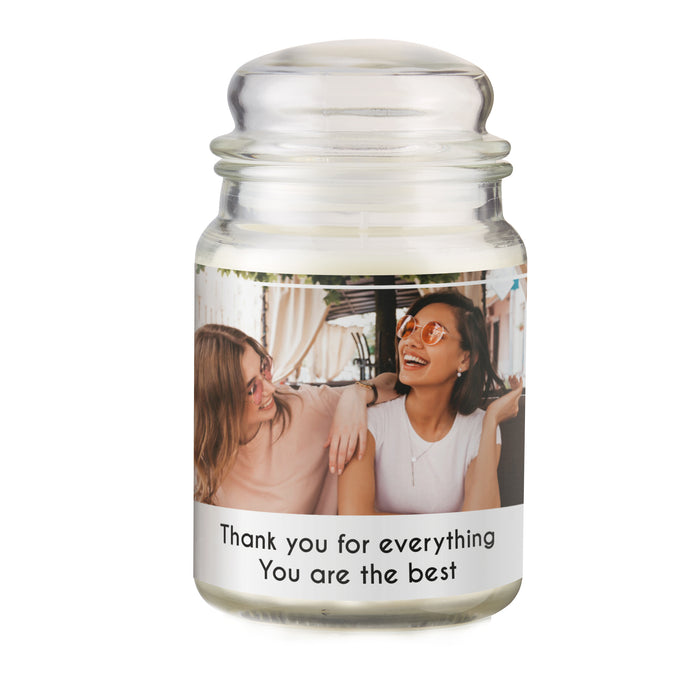 Personalised Photo Upload Scented Jar Candle