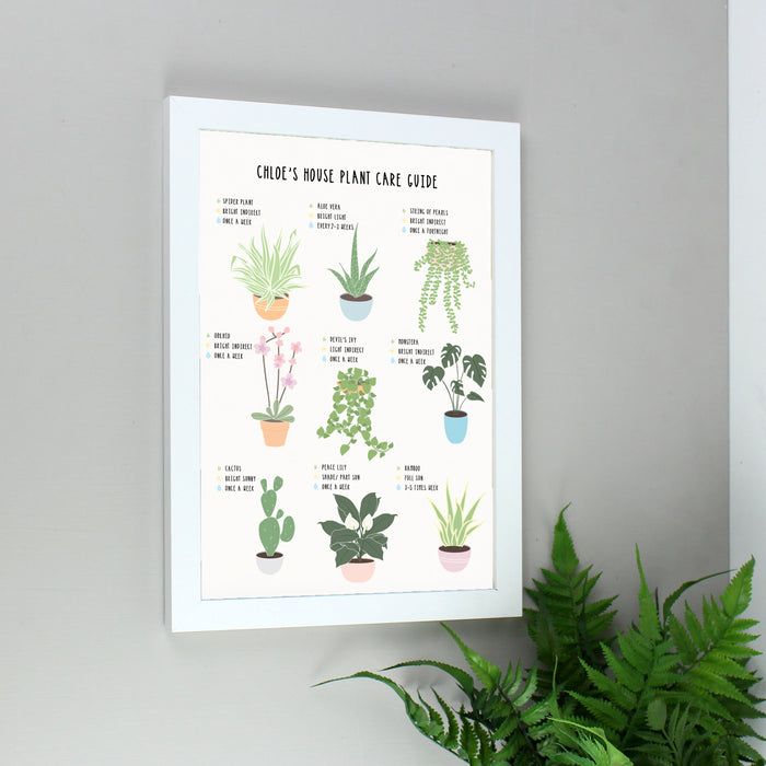 Personalised Plants Guide White A4 Framed Print - The Gift Cabin UK