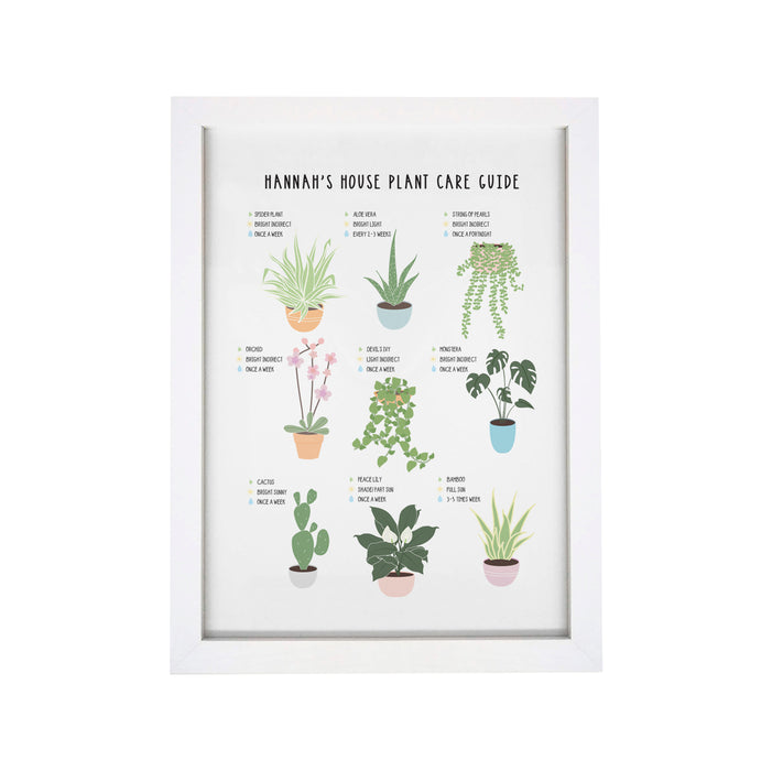 Personalised Plants Guide White A4 Framed Print - The Gift Cabin UK