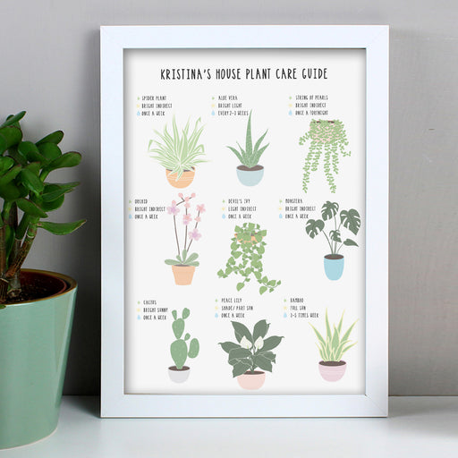 Personalised Plants Guide White A4 Framed Print - The Gift Cabin UK