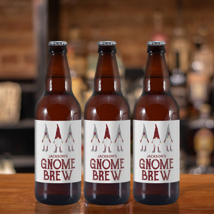 Personalised Christmas Gonk Pack of 3 Beer - The Gift Cabin UK