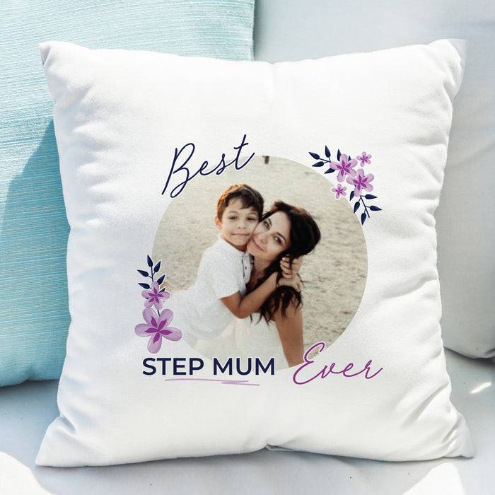 Personalised Floral Best Ever Photo Upload Cushion