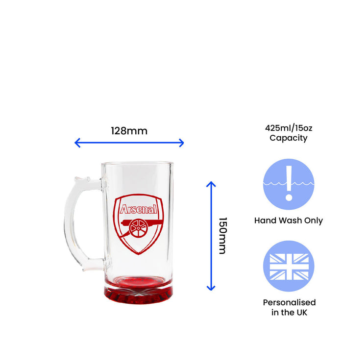 Engraved Official Arsenal 20oz Beer Mug, Gift Boxed - The Gift Cabin UK