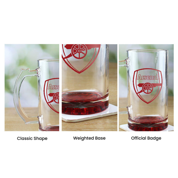 Engraved Official Arsenal 20oz Beer Mug, Gift Boxed - The Gift Cabin UK