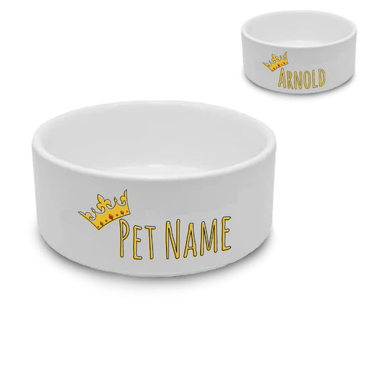 Personalised Cat Bowl with Crown Design - The Gift Cabin UK