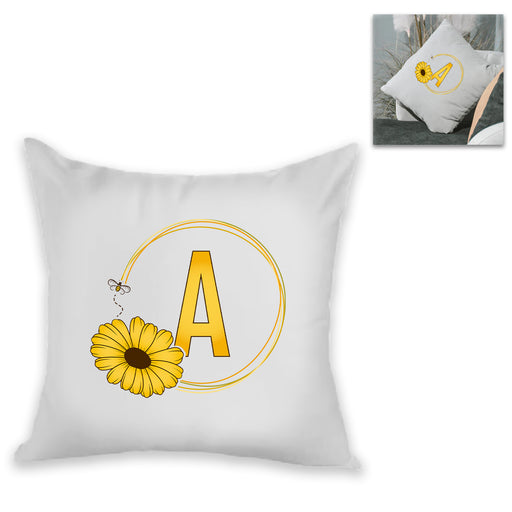 Personalised Cushion - Flower and Bee Design - The Gift Cabin UK