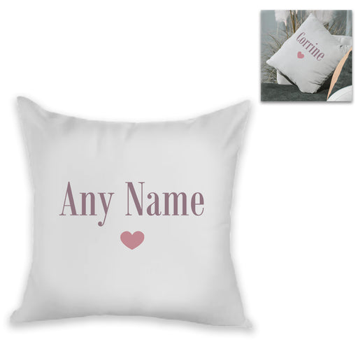 Personalised Cushion - Name with Heart Design - The Gift Cabin UK