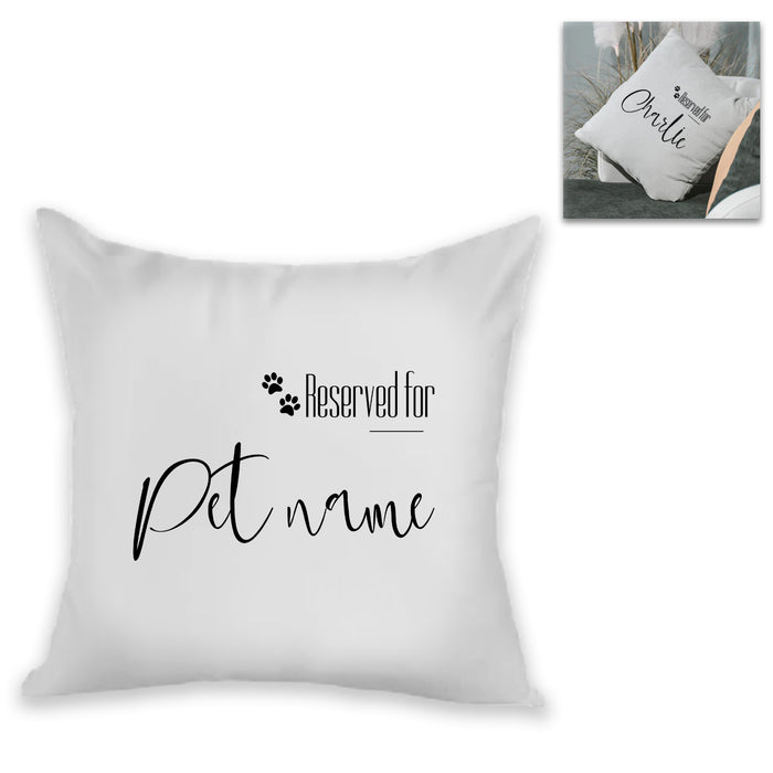 Personalised Cushion - Reserved for Pet Name - The Gift Cabin UK