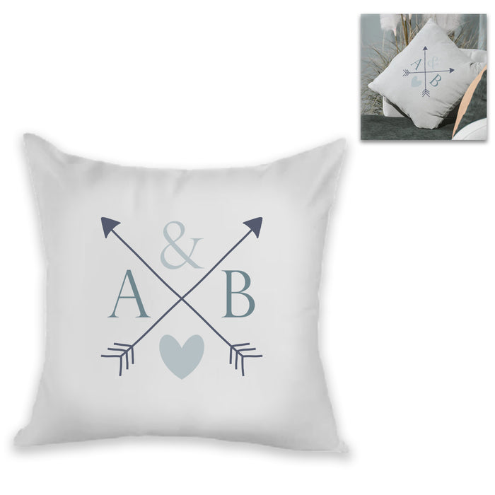 Personalised Cushion - Couple's Initials Design - The Gift Cabin UK