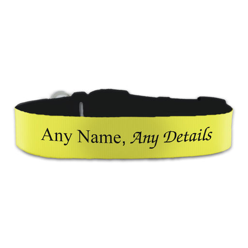 Personalised Large Dog Collar with Yellow Background - The Gift Cabin UK