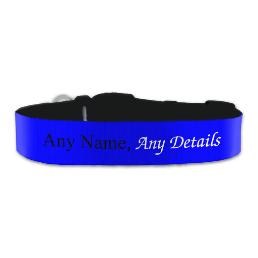 Personalised Large Dog Collar with Blue Background - The Gift Cabin UK