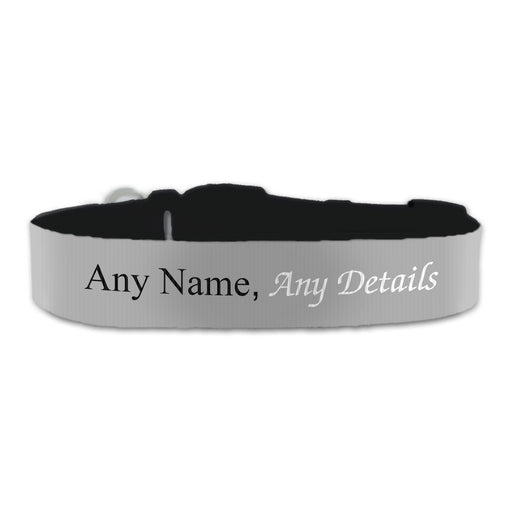 Personalised Large Dog Collar with Grey Background, Personalise with Any Name or Details - The Gift Cabin UK