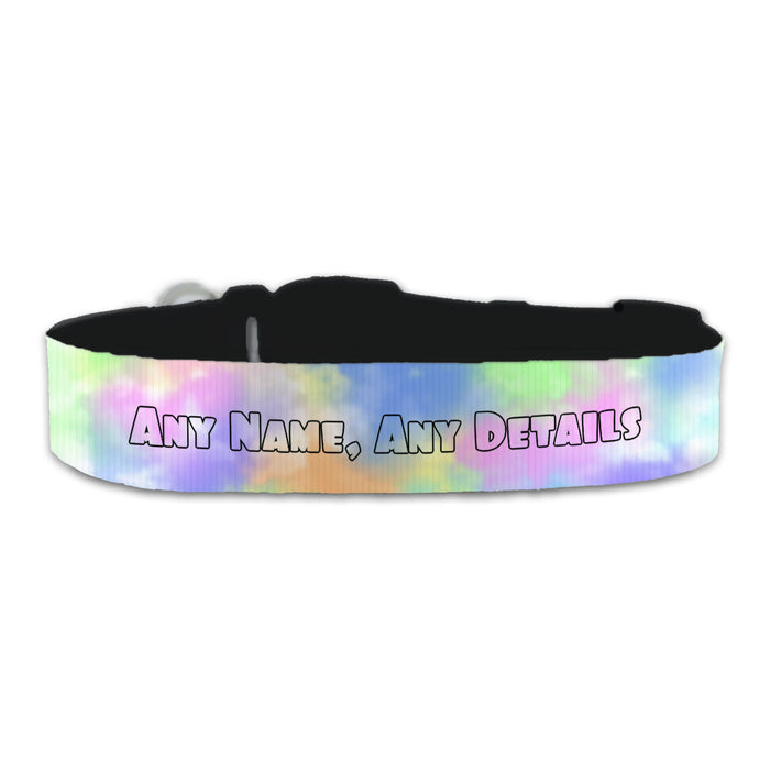 Personalised Large Dog Collar with Coloured Clouds Background - The Gift Cabin UK