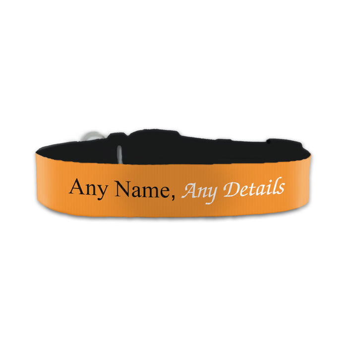 Personalised Small Dog Collar with Orange Background - The Gift Cabin UK