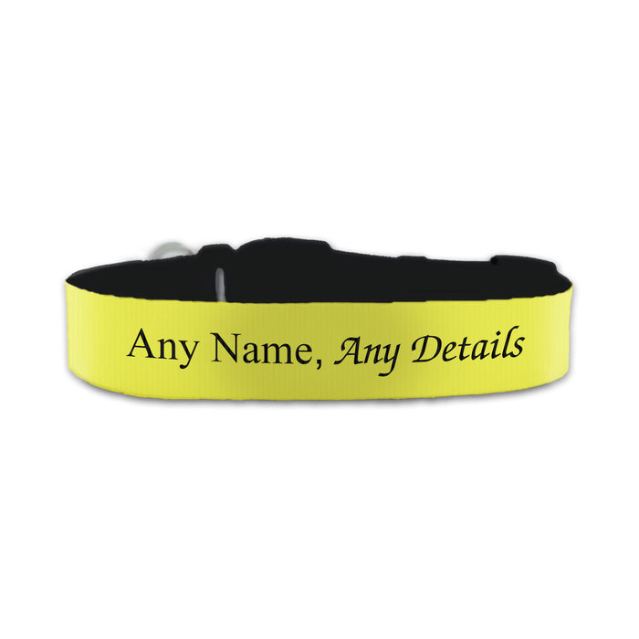 Personalised Small Dog Collar with Yellow Background - The Gift Cabin UK