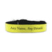 Personalised Small Dog Collar with Yellow Background - The Gift Cabin UK