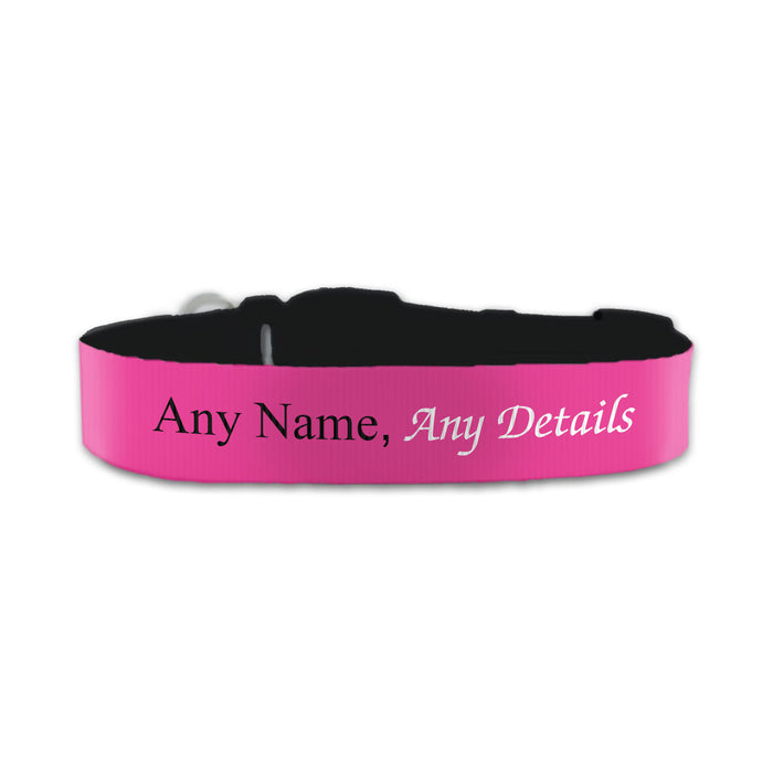 Personalised Small Dog Collar with Pink Background - The Gift Cabin UK