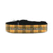 Personalised Small Dog Collar with Yellow Tartan Background - The Gift Cabin UK