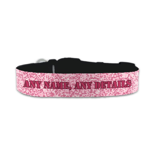 Personalised Small Dog Collar with Pink Camo Background - The Gift Cabin UK