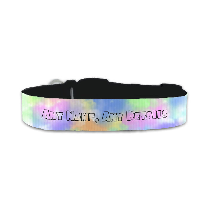 Personalised Small Dog Collar with Coloured Clouds Background - The Gift Cabin UK