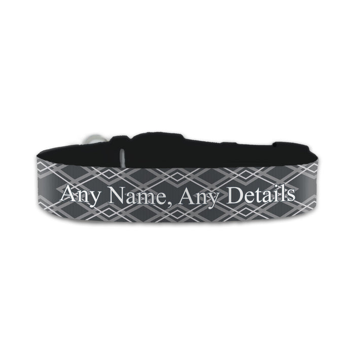 Personalised Small Dog Collar with Dark Deco Background - The Gift Cabin UK