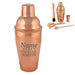 Engraved Rose Gold Cocktail Shaker Set with Cocktail Master Design Image 2