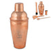 Engraved Rose Gold Cocktail Shaker Set with Cocktail Design Image 2