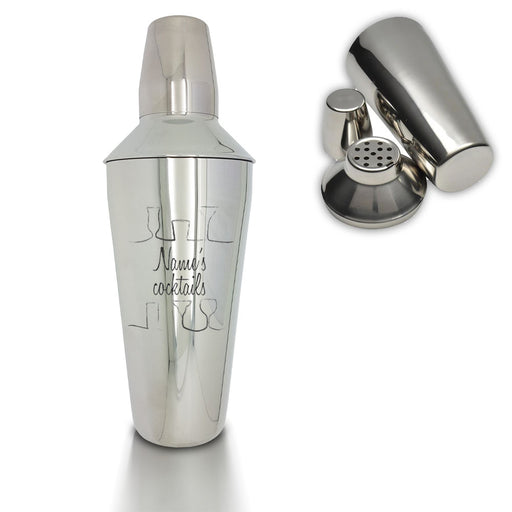 Engraved Cocktail Shaker with Cocktail Design - The Gift Cabin UK