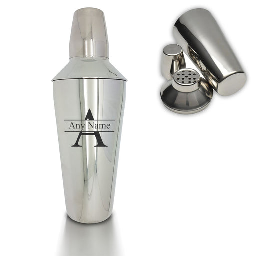 Engraved Cocktail Shaker with Initial and Name Design - The Gift Cabin UK