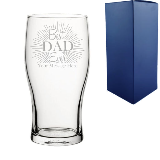 Engraved Tulip Pint Glass, Best Dad Ever design - The Gift Cabin UK