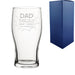 Engraved Tulip Pint Glass with Superhero Dad design - The Gift Cabin UK