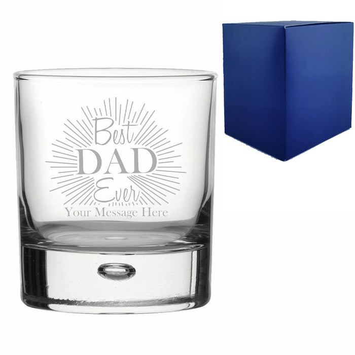 Engraved Bubble Whisky Glass with Best Dad Ever design - The Gift Cabin UK