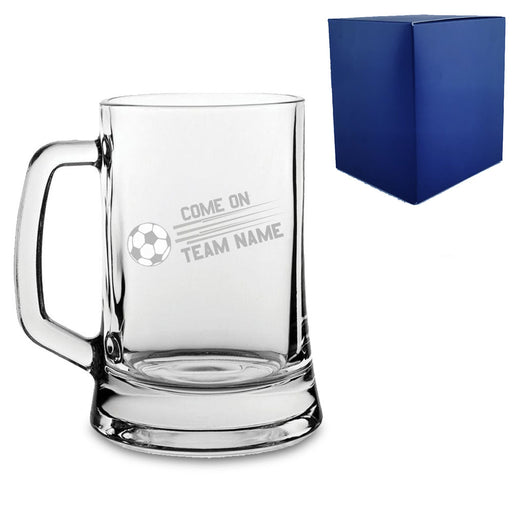 Engraved Football Tankard with Come On Straight Football Design - The Gift Cabin UK