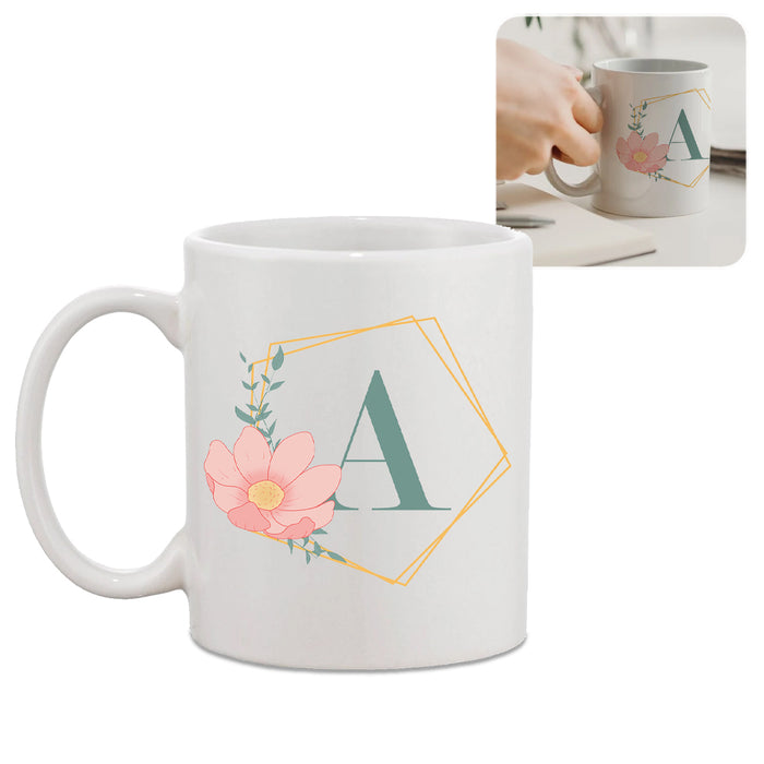 Personalised Mug with Floral Hexagon Design - The Gift Cabin UK