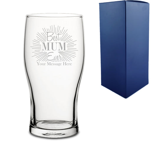 Engraved Pint Glass with Best Mum Ever Design - The Gift Cabin UK