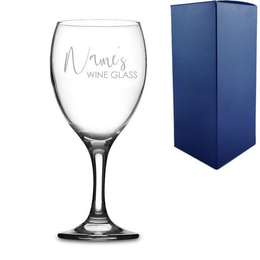 Engraved Wine Glass with Scripted Name's Wine Glass Design - The Gift Cabin UK